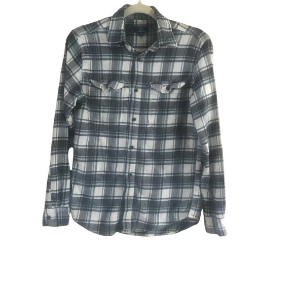 George Small Blue and Black Plaid Flannel Button Down Shirt - Picture 3 of 8